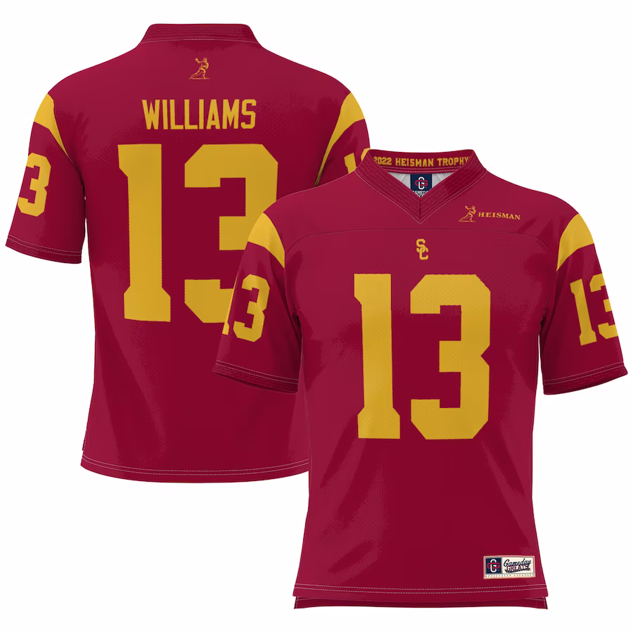 Caleb Williams USC Trojans GameDay Greats Youth Heisman Memorial Jersey Lightweight- Cardinal - Puhuasuan