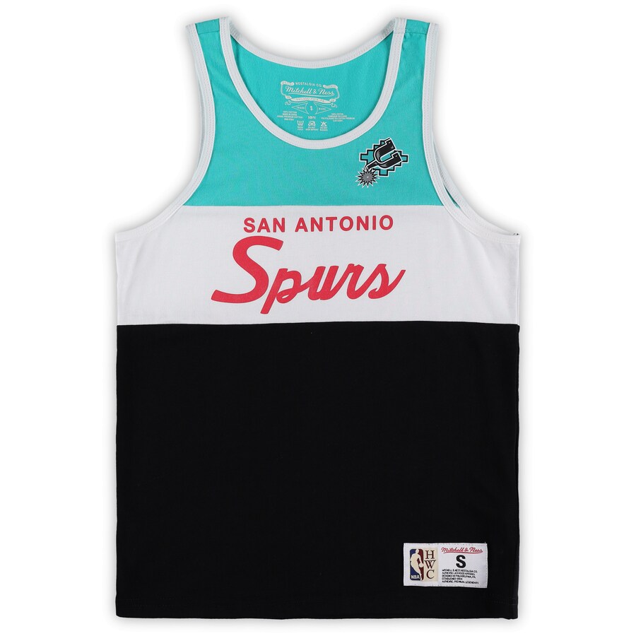Youth San Antonio Spurs Mitchell & Ness Black Hardwood Classics Special Script Tank Top - Puhuasuan