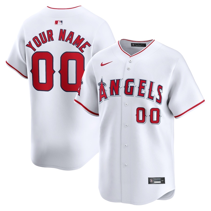 Youth Los Angeles Angels Nike White Home Limited Custom Jersey - Puhuasuan