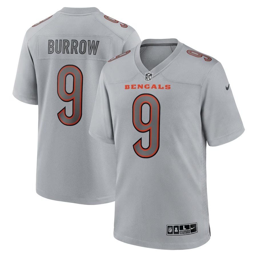Men's Cincinnati Bengals Joe Burrow Nike Gray Atmosphere Fashion Game Jersey - Puhuasuan