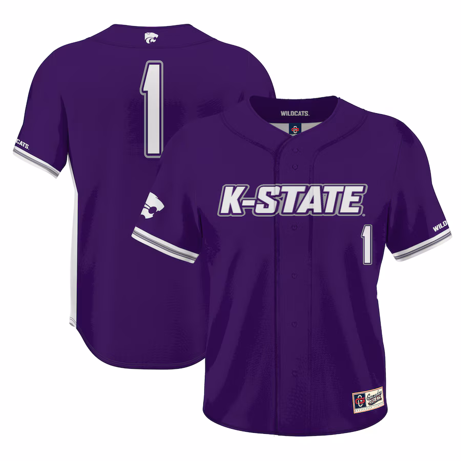#1 Kansas State Wildcats GameDay Greats Lightweight Baseball Jersey - Purple - Puhuasuan