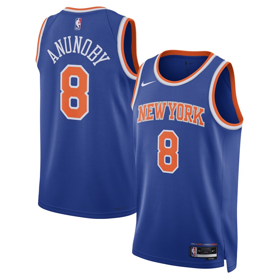 Unisex New York Knicks OG Anunoby Nike Blue Swingman Jersey - Icon Edition - Puhuasuan