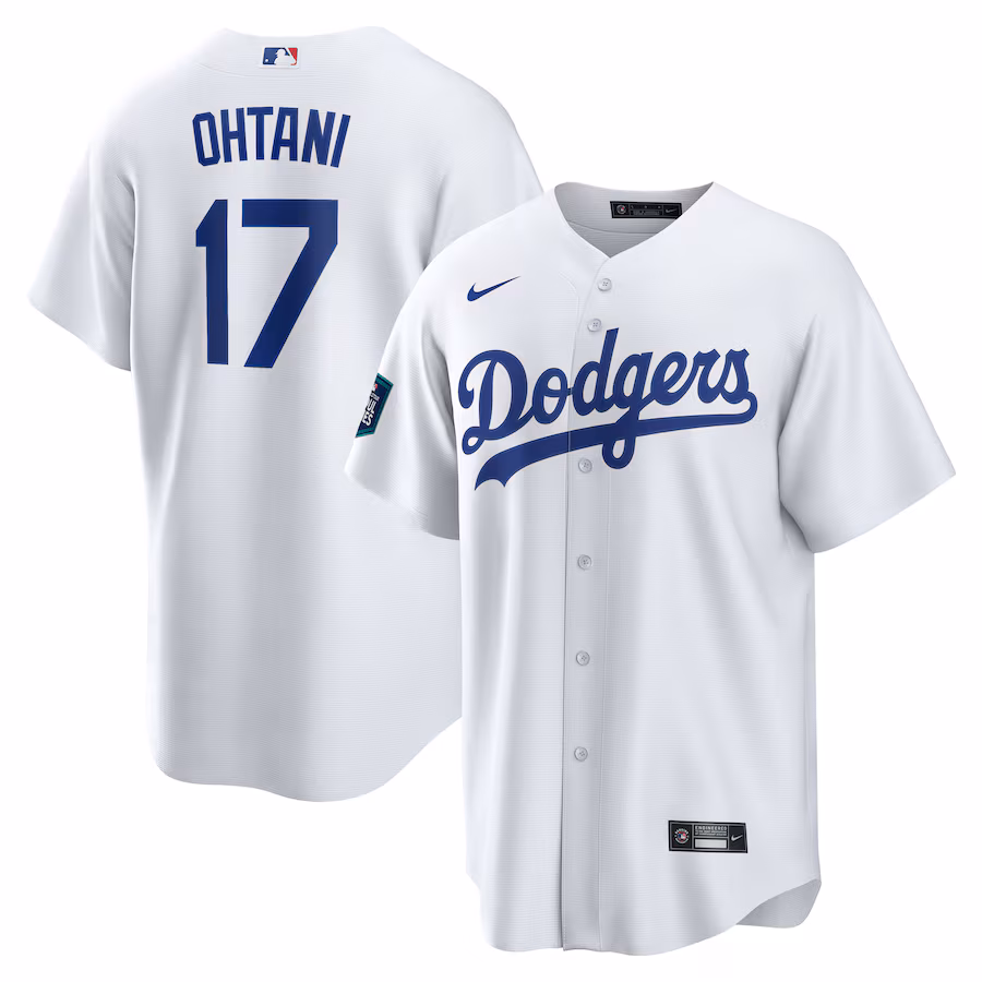 Men's Los Angeles Dodgers Shohei Ohtani Nike White 2024 MLB World Tour Seoul Series Home Replica Player Jersey - Puhuasuan