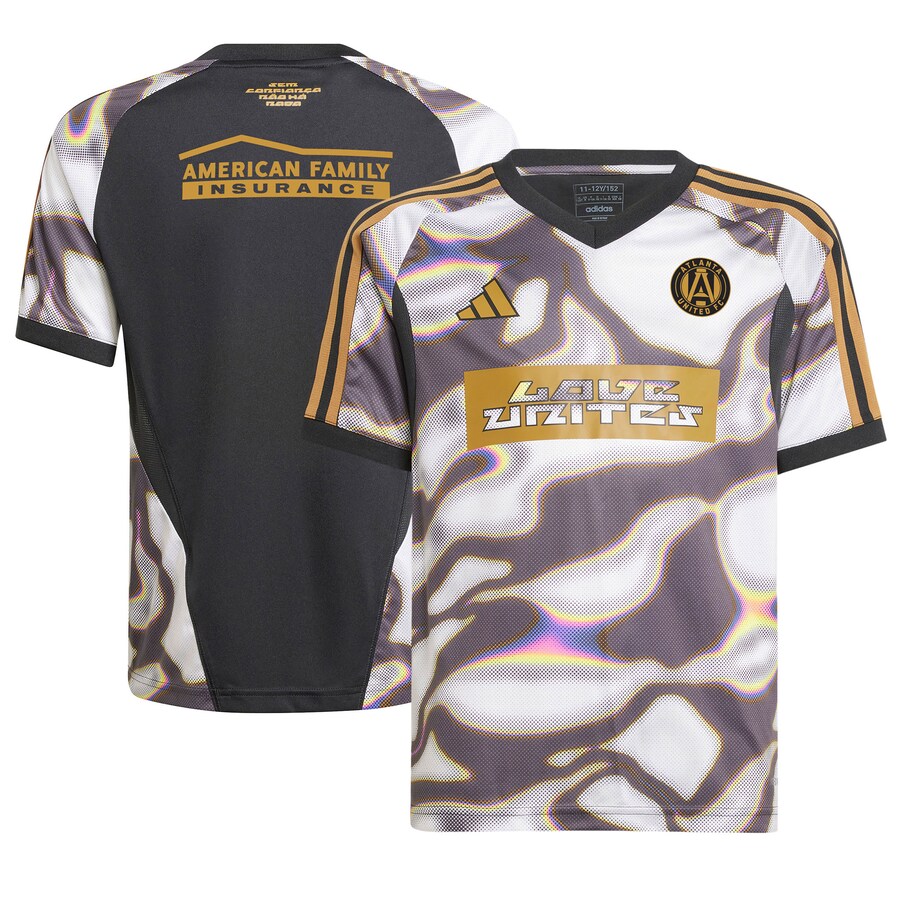 Youth Atlanta United FC adidas Black 2024 Pride Pre-Match Top - Puhuasuan