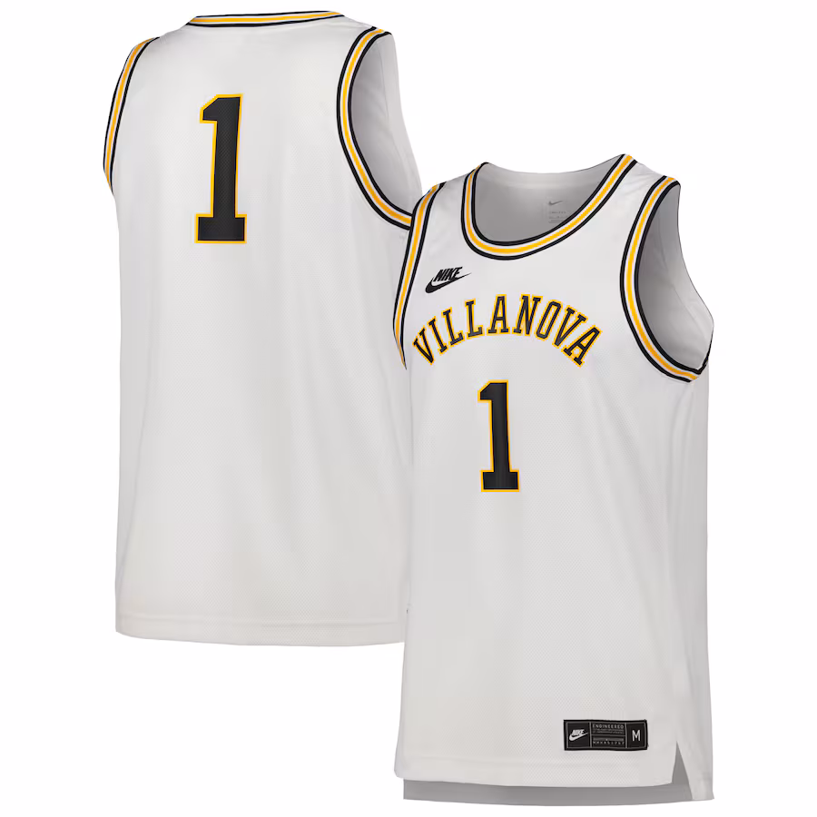 Men's Nike #1 White Villanova Wildcats Replica Basketball Jersey - Puhuasuan