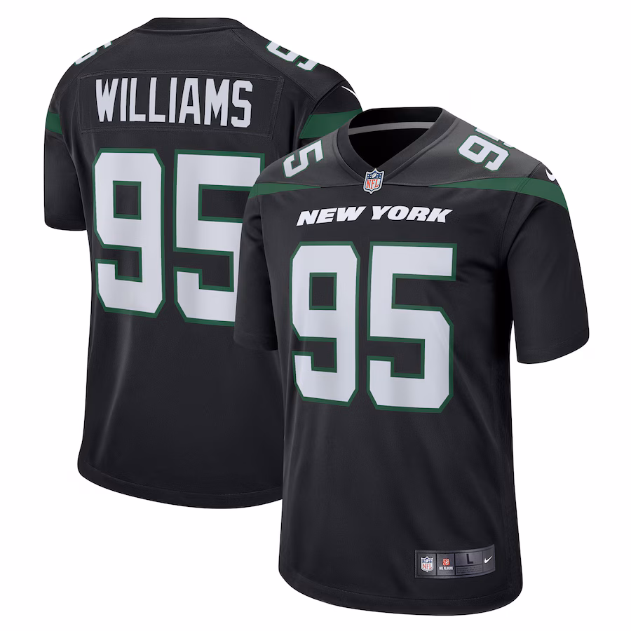 Men's New York Jets Quinnen Williams Nike Stealth Black Alternate Game Player Jersey - Puhuasuan