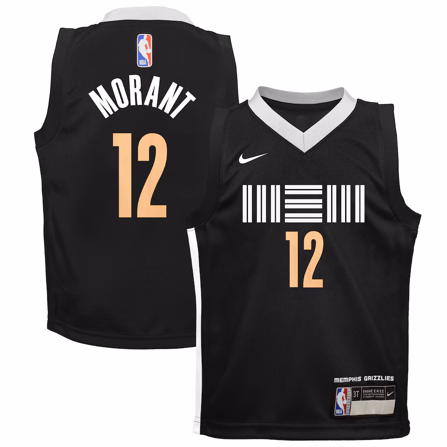 Toddler Memphis Grizzlies Ja Morant Nike Black Swingman Replica Jersey - City Edition - Puhuasuan