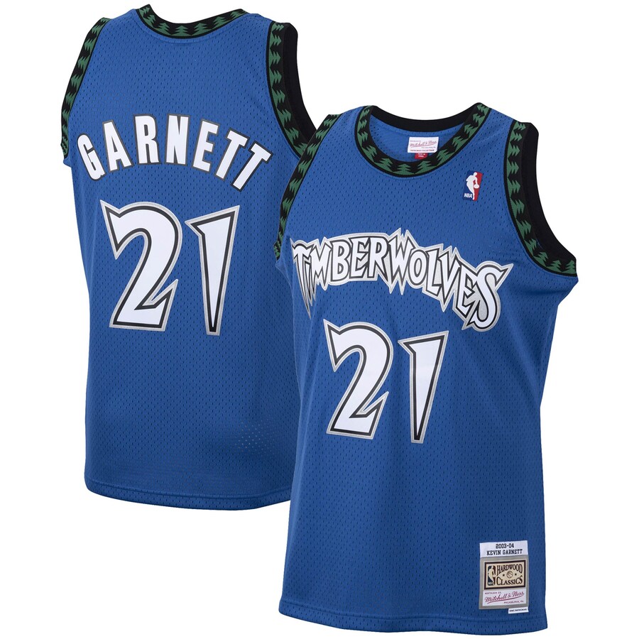 Men's Minnesota Timberwolves Kevin Garnett Mitchell & Ness Blue 2001/02 Hardwood Classics Swingman Jersey - Puhuasuan