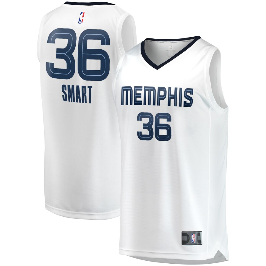 Youth Memphis Grizzlies Marcus Smart Fanatics White Fast Break Player Jersey - Association Edition - Puhuasuan