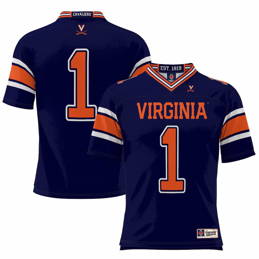 #1 Virginia Cavaliers GameDay Greats Football Jersey �?Navy - Puhuasuan