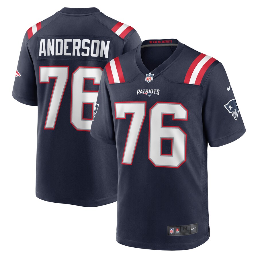 Men's New England Patriots Calvin Anderson Nike Navy Game Jersey - Puhuasuan