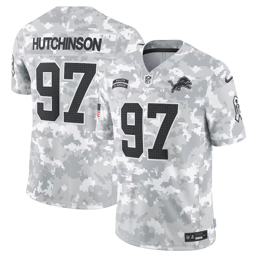 Men's Detroit Lions Aidan Hutchinson Nike Arctic Camo 2024 Salute to Service Limited Jersey - Puhuasuan