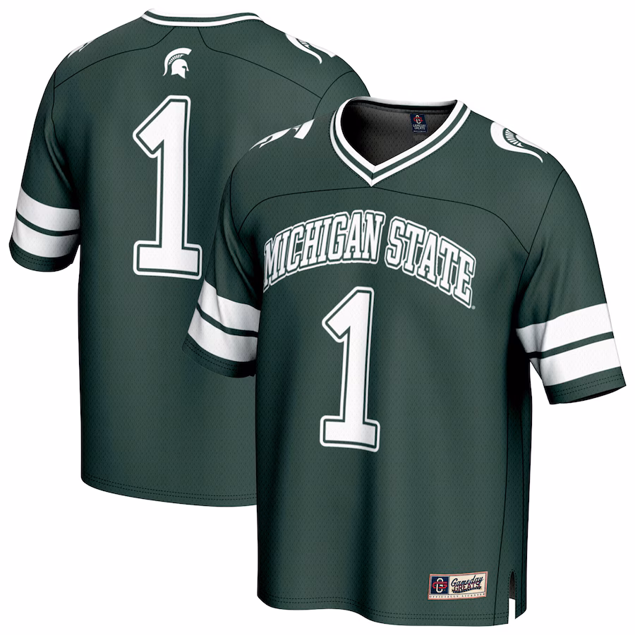 Youth GameDay Greats #1 Green Michigan State Spartans Lightweight Collegiate Football Fashion Jersey - Puhuasuan