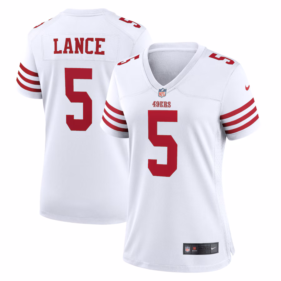 Women's San Francisco 49ers Trey Lance Nike White Player Jersey - Puhuasuan