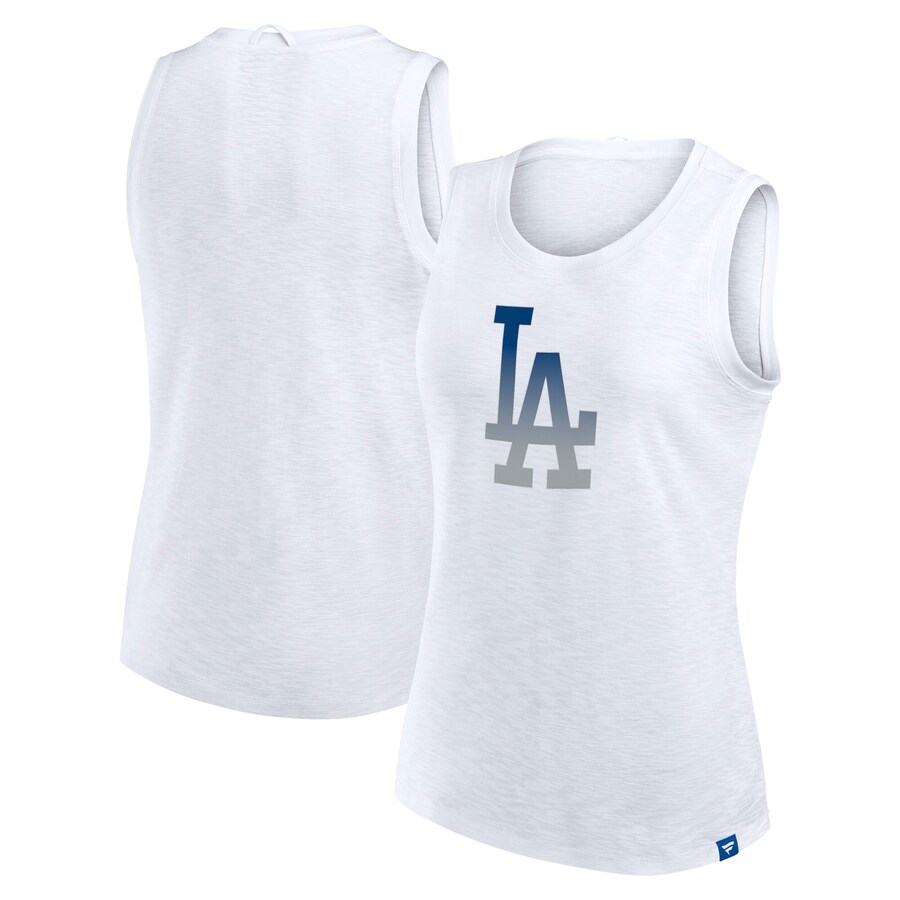 Women's Los Angeles Dodgers Fanatics White Activate Slub Tank Top - Puhuasuan