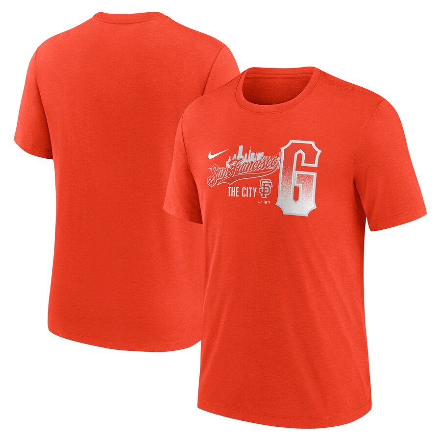 Men's San Francisco Giants Nike Orange City Connect Tri-Blend T-Shirt - Puhuasuan