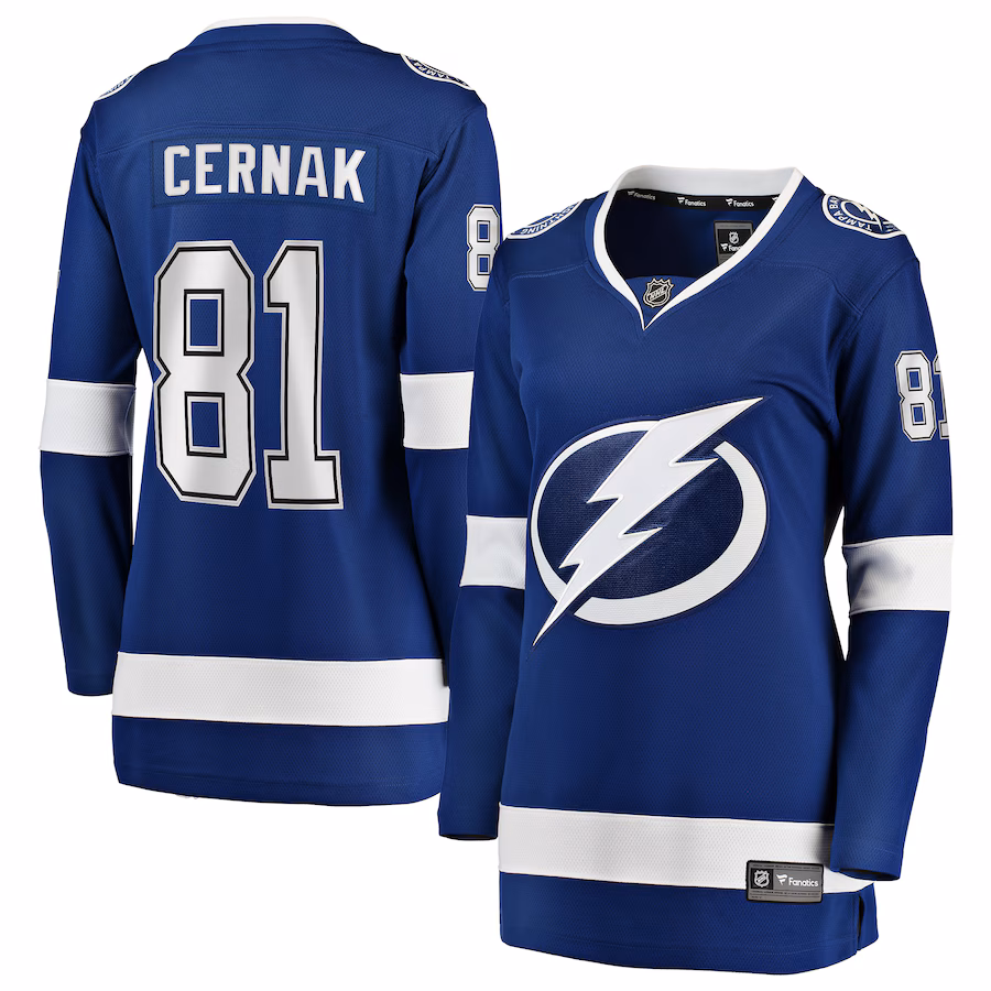 Women's Tampa Bay Lightning Erik Cernak Fanatics Blue Home Breakaway Player Jersey - Puhuasuan