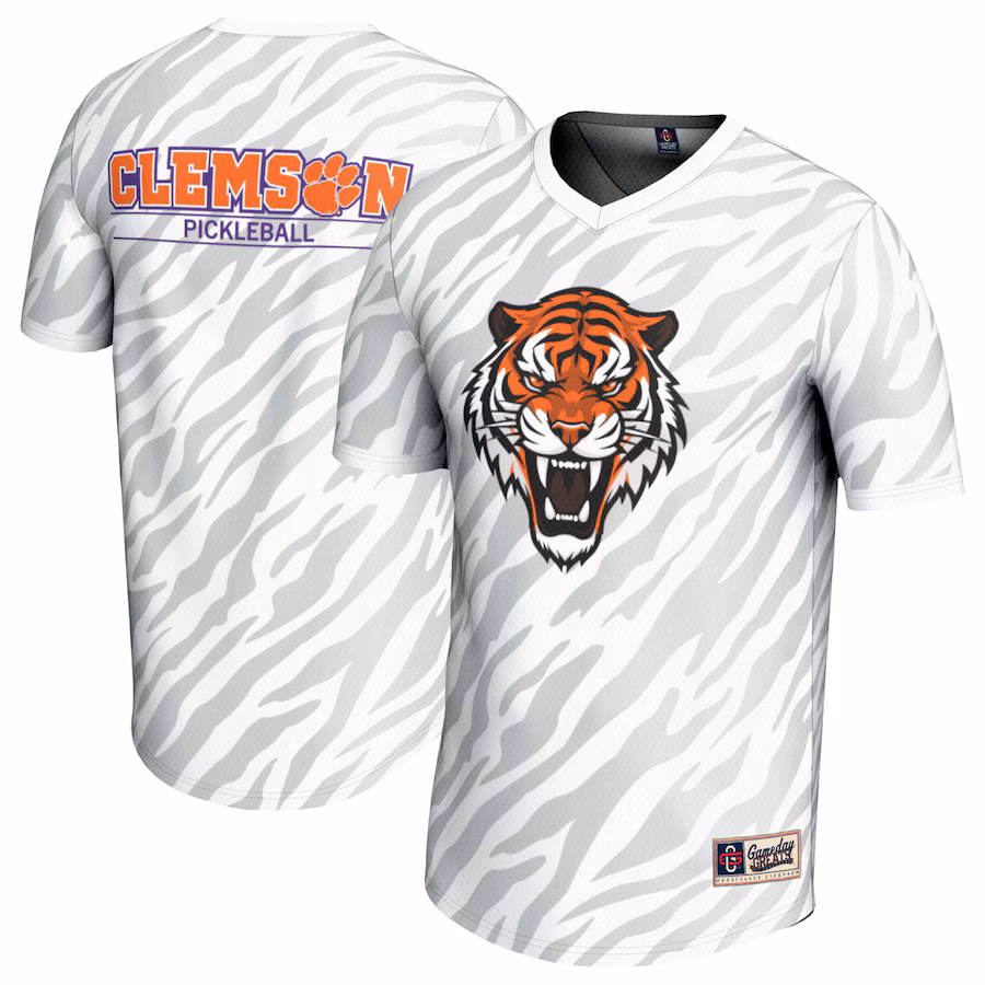 Clemson Tigers GameDay Greats Unisex Lightweight Pickleball Jersey - White - Puhuasuan