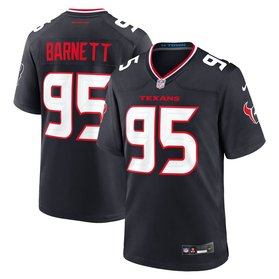 Men's Houston Texans Derek Barnett Nike Navy Team Game Jersey - Puhuasuan