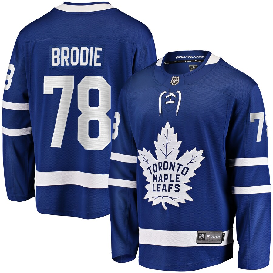Men's Toronto Maple Leafs TJ Brodie Fanatics Branded Blue Home Breakaway Player Jersey - Puhuasuan