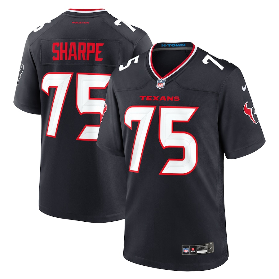 Men's Houston Texans David Sharpe Nike  Navy Team Game Jersey - Puhuasuan