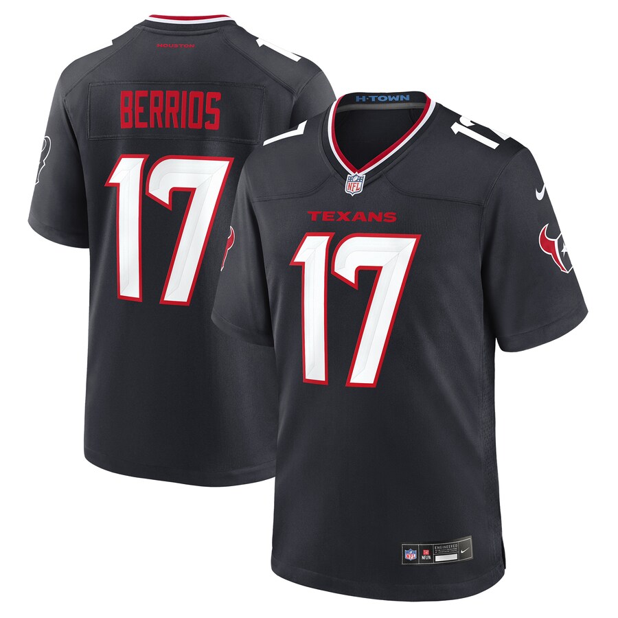 Men's Houston Texans Braxton Berrios Nike Navy Team Game Jersey - Puhuasuan