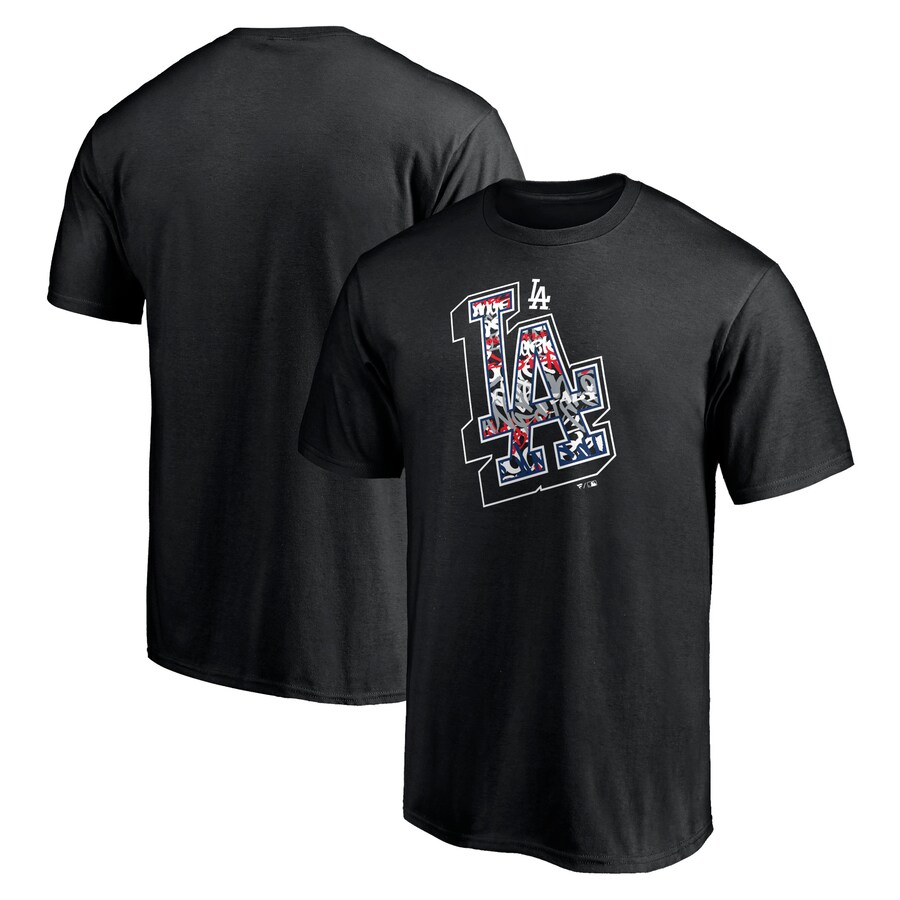 Men's Los Angeles Dodgers Black Hometown Collection Tag T-Shirt - Puhuasuan