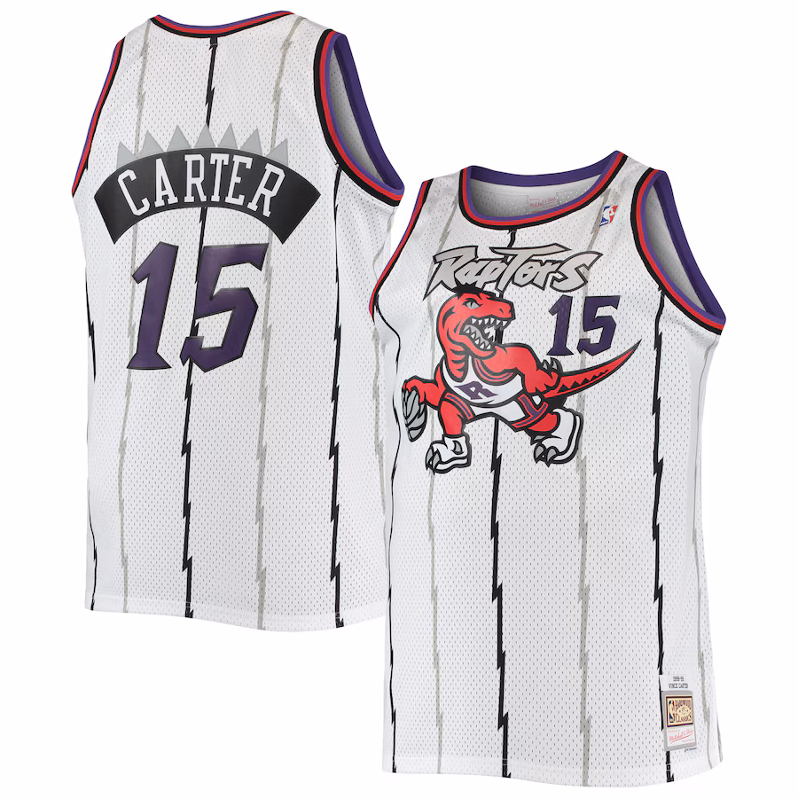 Men's Toronto Raptors Vince Carter Mitchell & Ness White 1998/99 Big & Tall Hardwood Classics Swingman Jersey - Puhuasuan