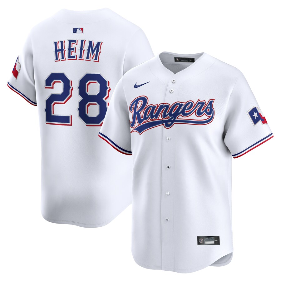 Men's Texas Rangers Jonah Heim Nike White Alternate Limited Player Jersey - Puhuasuan