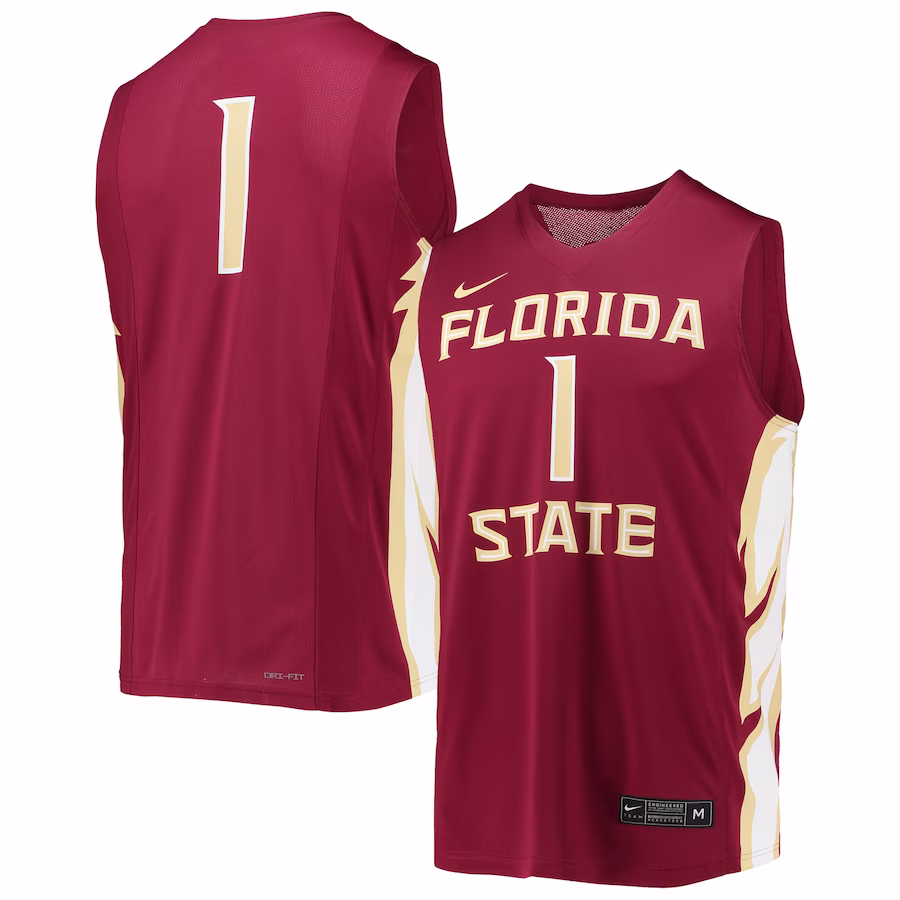 #1 Florida State Seminoles Nike Team Replica Basketball Jersey - Garnet - Puhuasuan