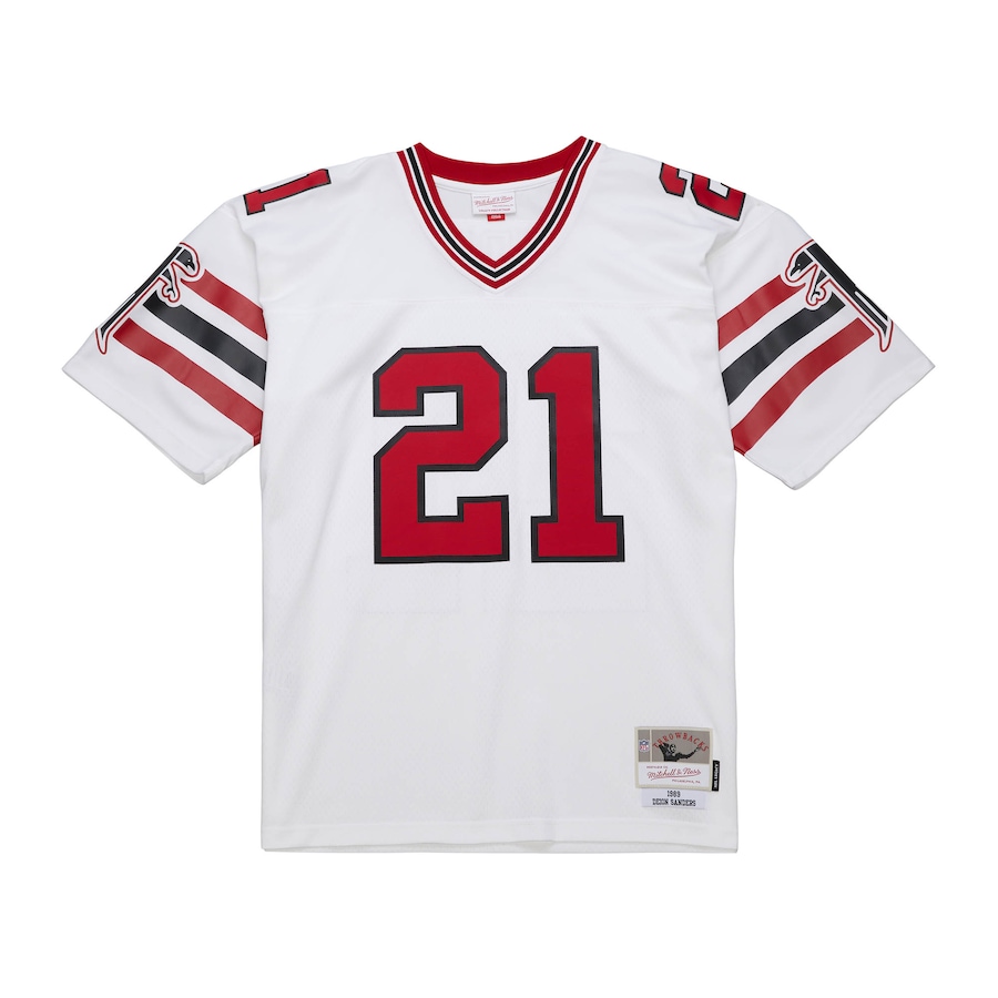 Men's Atlanta Falcons Deion Sanders Mitchell & Ness White 1989 Legacy Replica Jersey - Puhuasuan