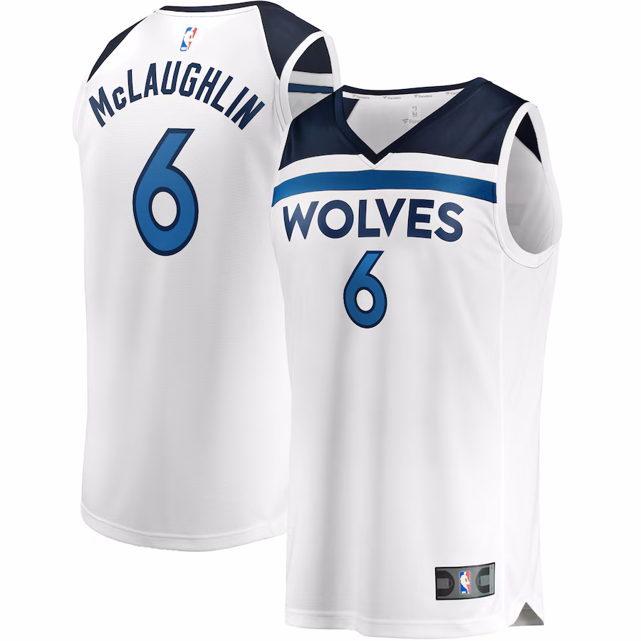 Youth Minnesota Timberwolves Jordan McLaughlin Fanatics White Fast Break Replica Player Jersey - Association Edition - Puhuasuan