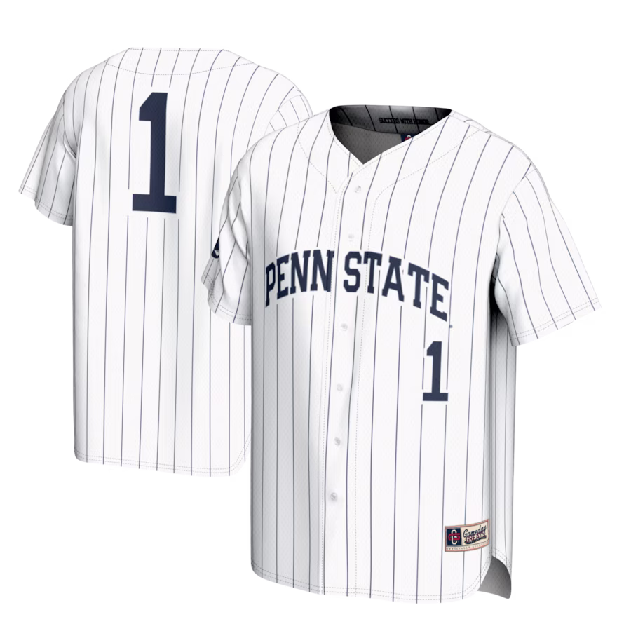 #1 Penn State Nittany Lions GameDay Greats Youth Lightweight Baseball Fashion Jersey - White - Puhuasuan