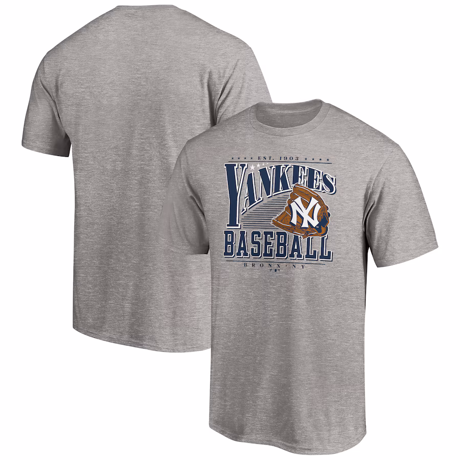 Men's New York Yankees Heather Gray Cooperstown Collection Winning Time T-Shirt - Puhuasuan