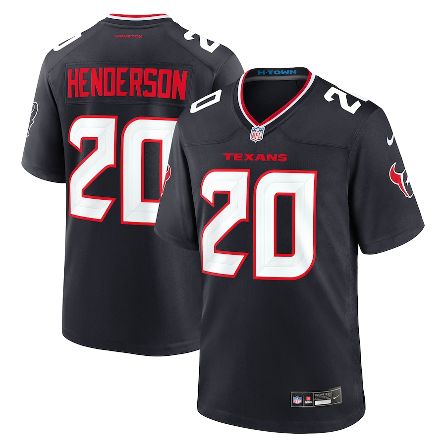 Men's Houston Texans C.J. Henderson Nike  Navy Team Game Jersey - Puhuasuan