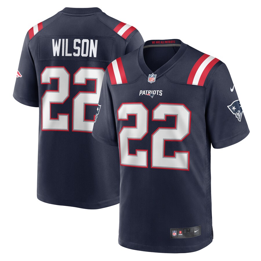 Men's New England Patriots Marco Wilson Nike Navy Game Jersey - Puhuasuan