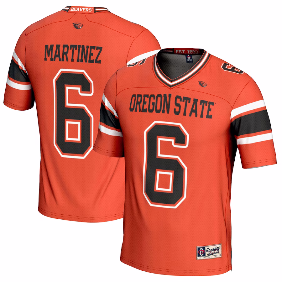 Damien Martinez Oregon State Beavers GameDay Greats NIL Player Football Jersey - Orange - Puhuasuan