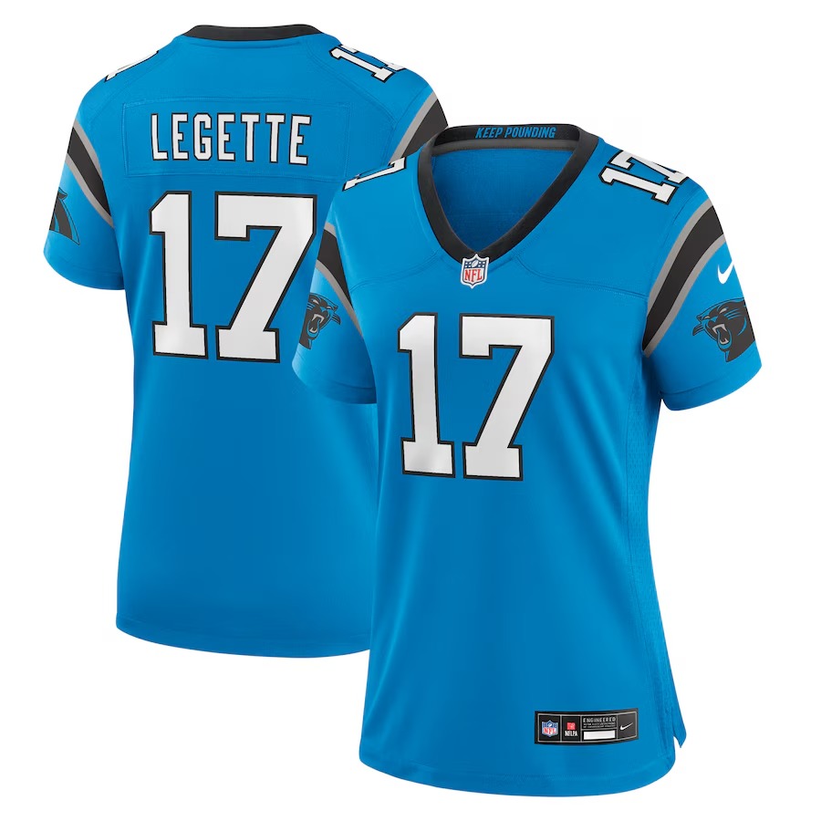 Women's Carolina Panthers Xavier Legette Nike  Blue Alternate Game Jersey - Puhuasuan