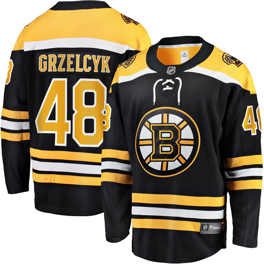 Men's Boston Bruins Matt Grzelcyk Fanatics Branded Black Team Home Breakaway Player Jersey - Puhuasuan