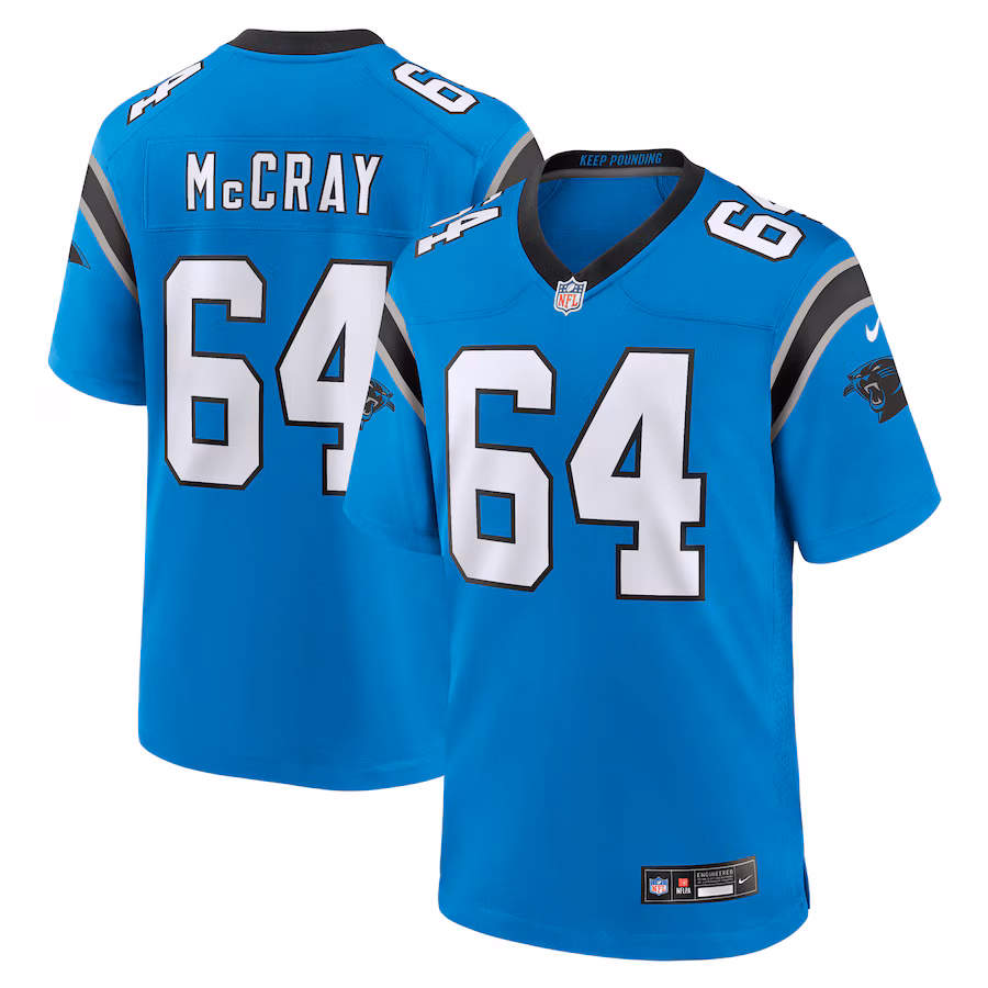 Men's Carolina Panthers Justin McCray Nike Blue Alternate Game Jersey - Puhuasuan