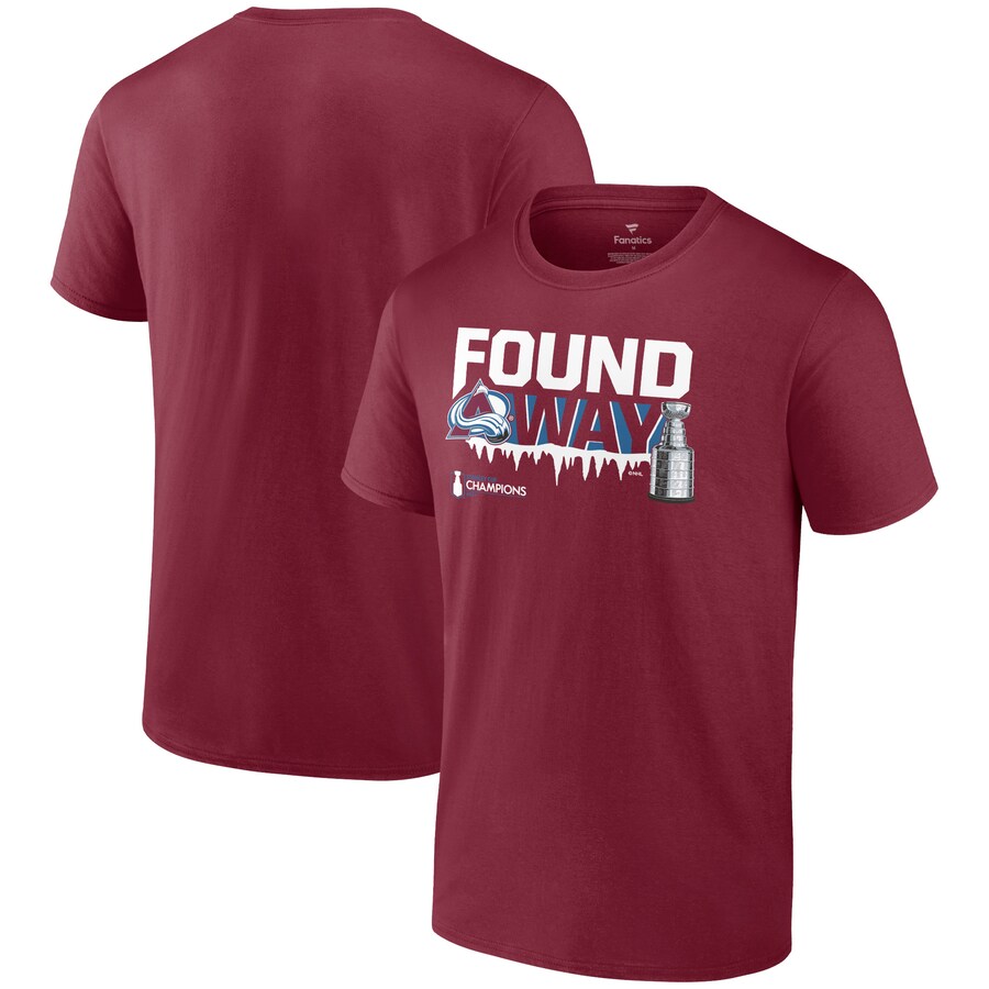 Men's Colorado Avalanche Fanatics Burgundy 2022 Stanley Cup Champions Rebound T-Shirt - Puhuasuan