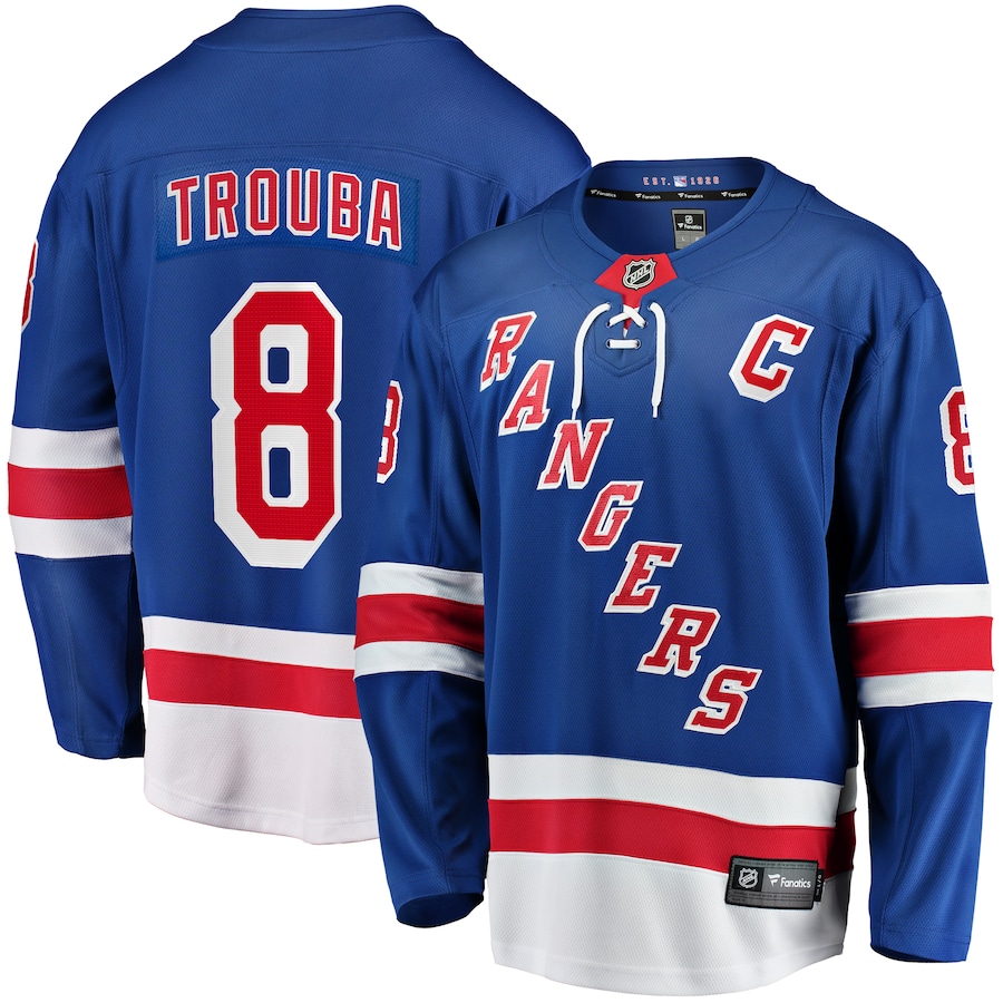 Men's New York Rangers Jacob Trouba Fanatics Blue Home Breakaway Jersey - Puhuasuan