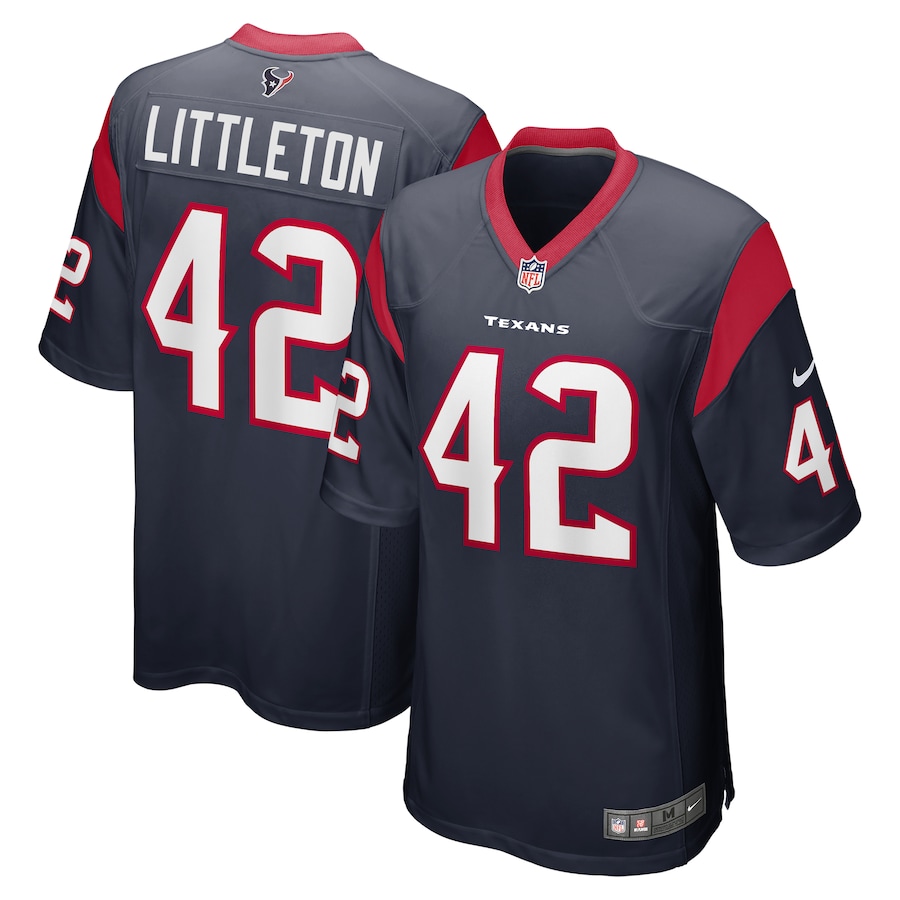 Men's Houston Texans Cory Littleton Nike Navy Game Player Jersey - Puhuasuan