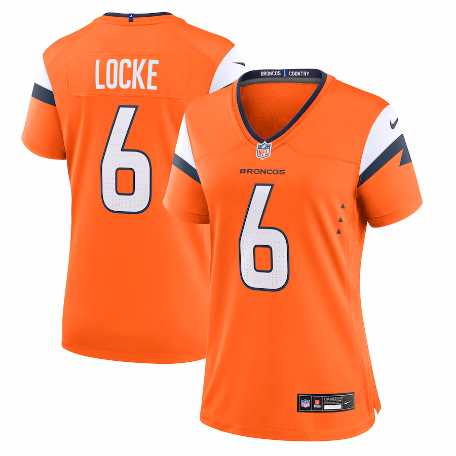 Women's Denver Broncos P.J. Locke Nike Orange Team Game Jersey - Puhuasuan