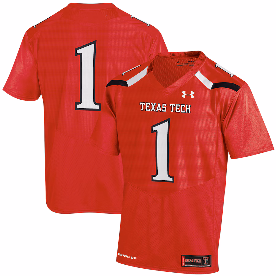 #1 Texas Tech Red Raiders Under Armour Replica Jersey - Red - Puhuasuan