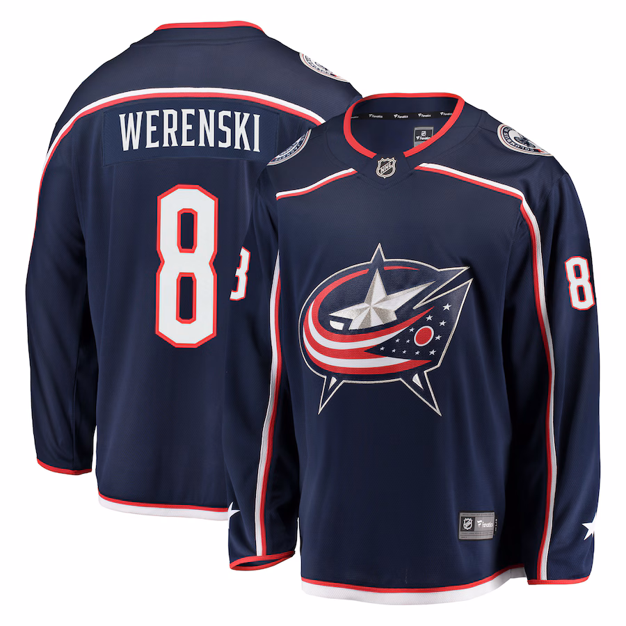 Men's Columbus Blue Jackets Zach Werenski Fanatics Navy Breakaway Jersey - Puhuasuan