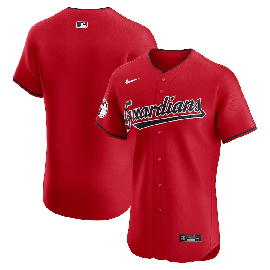 Men's Cleveland Guardians Nike Red Alternate Vapor Premier Elite Patch Jersey - Puhuasuan