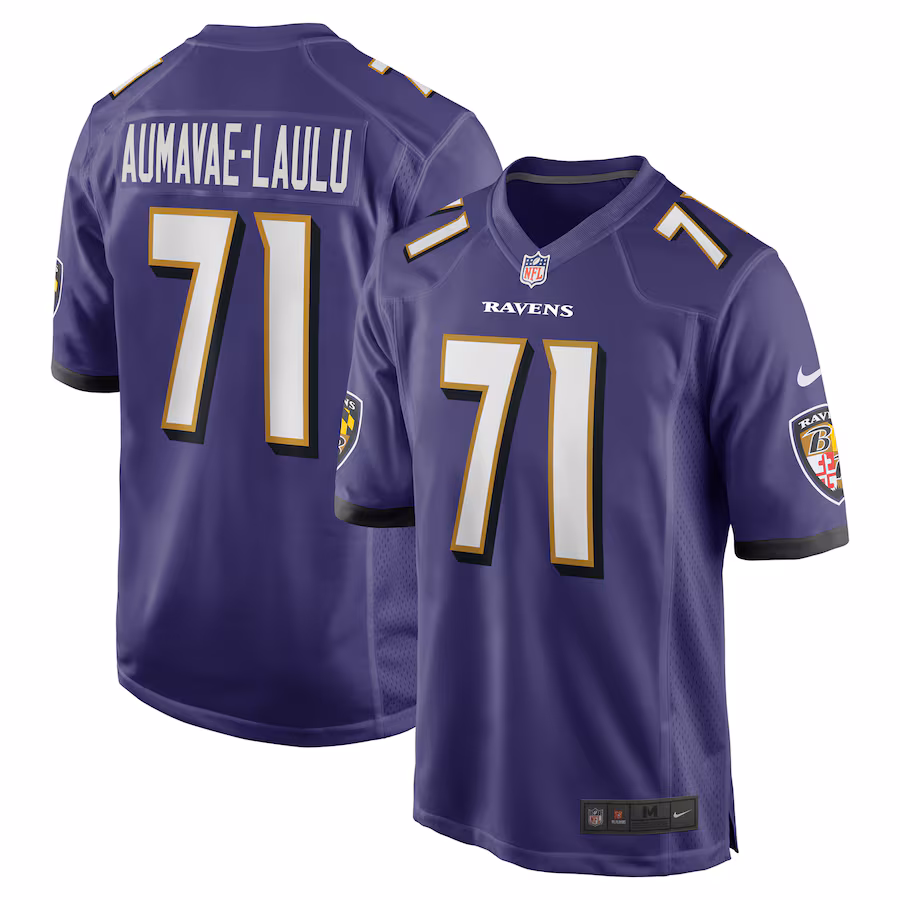 Men's Baltimore Ravens Malaesala Aumavae-Laulu Nike Purple Team Game Jersey - Puhuasuan