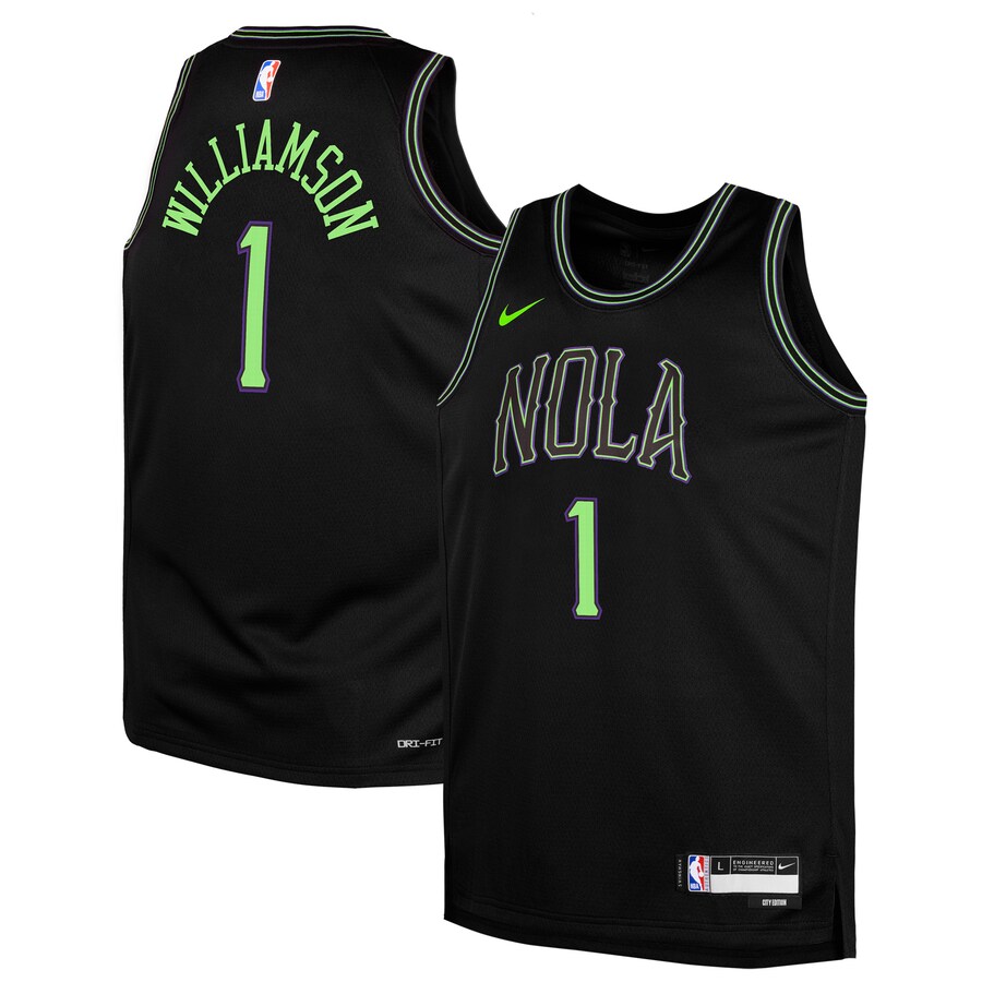 Youth New Orleans Pelicans Zion Williamson Nike Black  Swingman Replica Jersey - City Edition - Puhuasuan