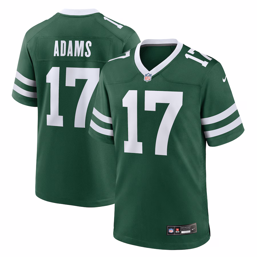 Men's New York Jets Davante Adams Nike Legacy Green Game Jersey - Puhuasuan